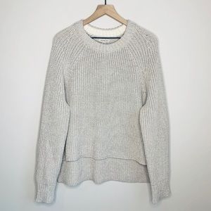 NWT Calvin Klein Metallic Knit Step Hem Sweater